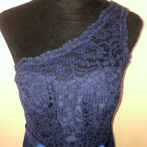 David’s Bridal Navy Bridesmaids Dress